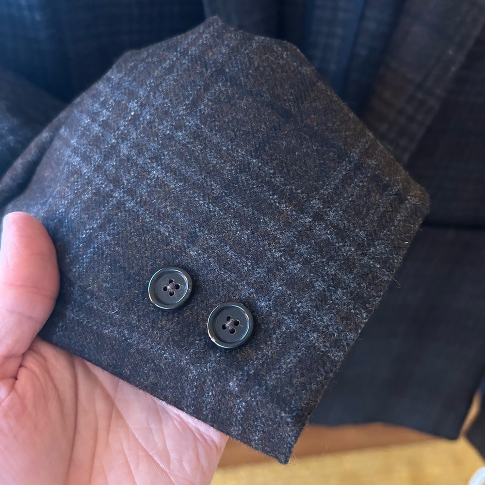 Billy Reid Virgin Wool Plaid Two Buttons Jacket Blazer Made in Italy - Picture 3 of 8